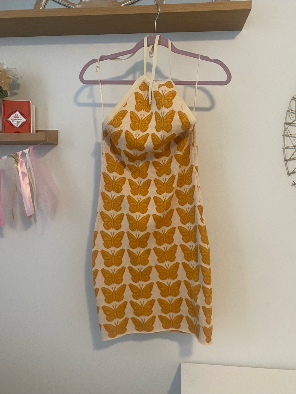 Halter Mini Dress with Butterfly Print - Picture 2 of 7